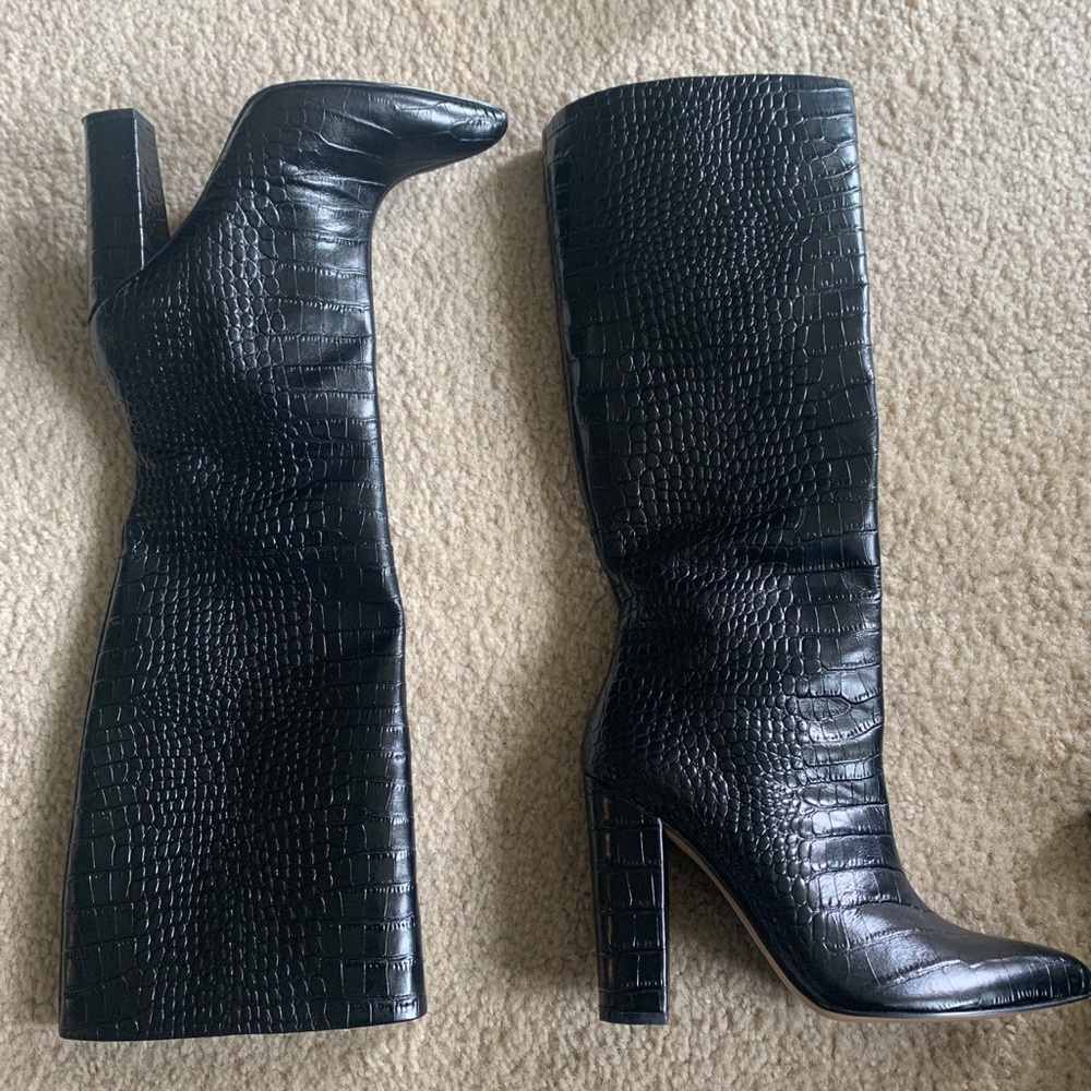 Aldo Snakeskin Knee high boots.